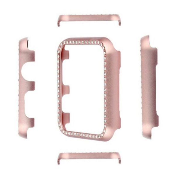 44mm Pink Women's Bling Crystal Diamonds Case For Apple Watch L204 - Picture 4 of 4